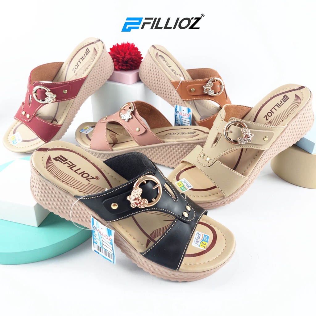 Sandal Wedges Wanita Terbaru Empuk Original Fillioz FT20