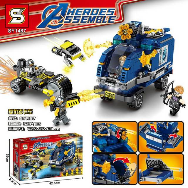HT - Mainan Bricks Lego Hawkeye Mobil Captain America Super Hero Avengers SY1487