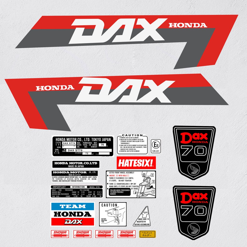 Sticker Decal Stiker Honda Dax 3 St70 St50 Hatesix