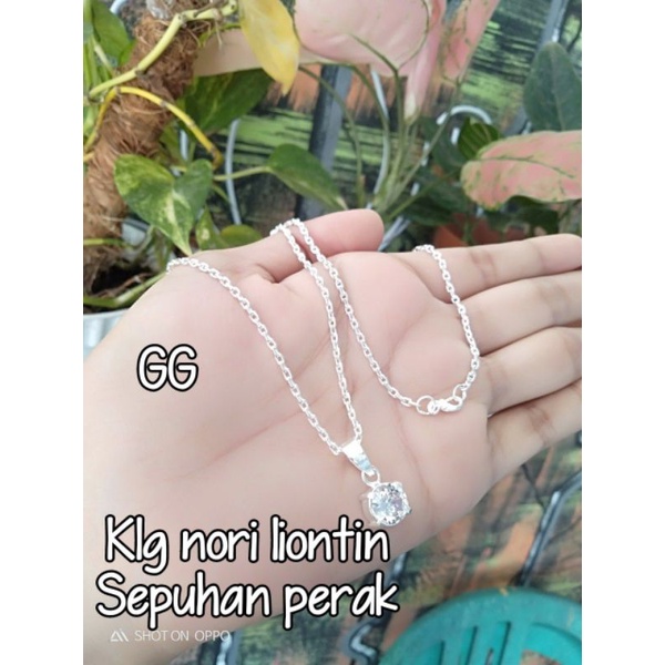 Kalung nori 45cm liontin mata 1 lapis emas 24