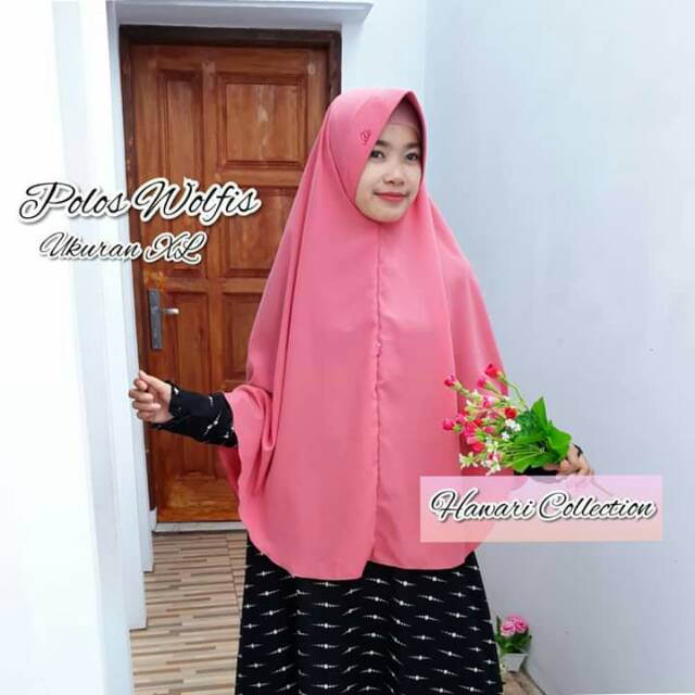 Khimar wolfis polos/kerudung wolfis polos/jilbab wolfis/khimar jumbo