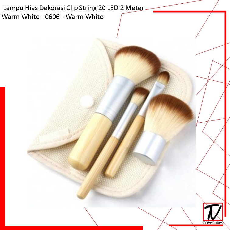 Kuas Make Up Brush Kayu 4 Set - MAG5166 - Brown/White