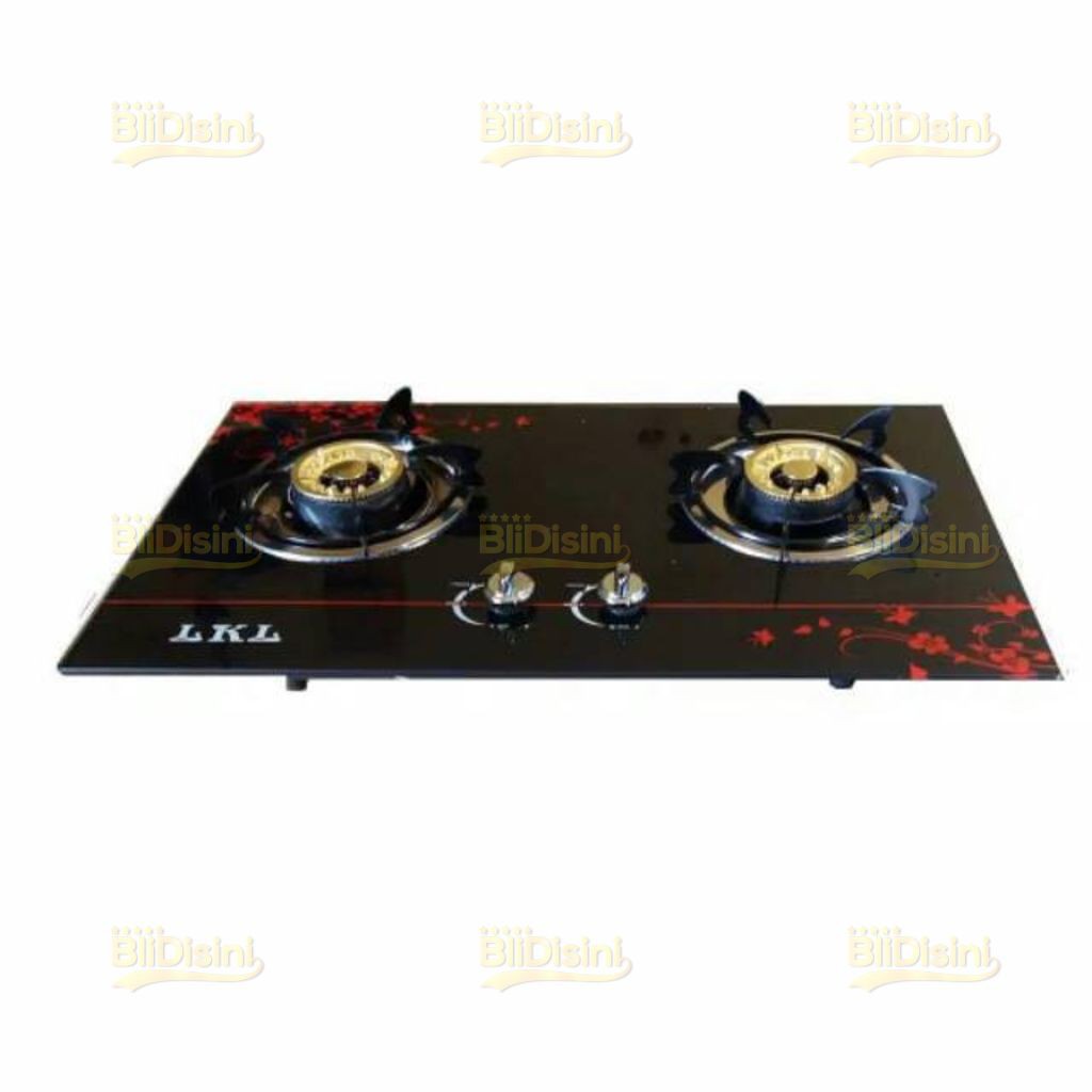 Kompor Gas Tanam Kaca 2 Tungku Tempered Glass