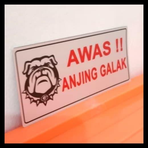 

Sign Label Awas Anjing Galak Ukuran 7X18Cm Himbauan Larangan Rambu