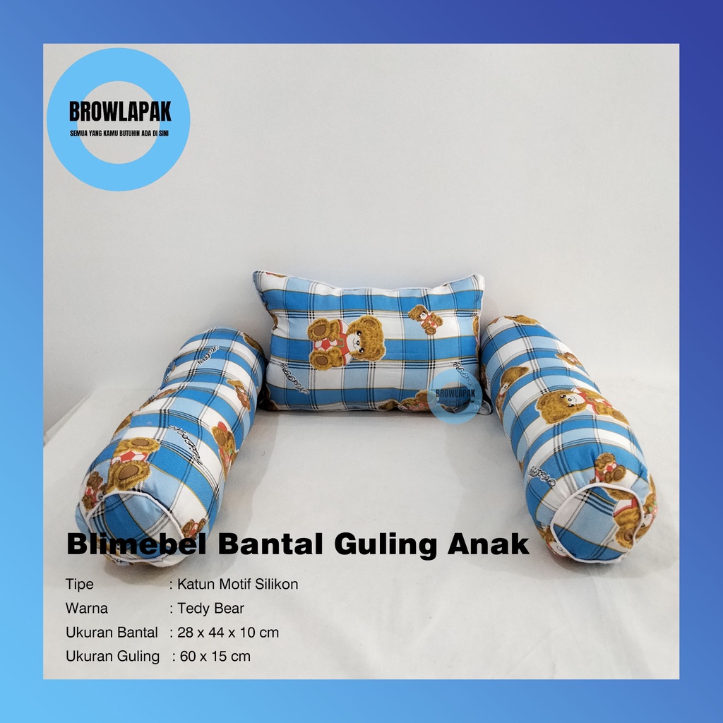 Paket 1 Bantal + 2 Guling Anak/Bayi Motif Karakter/Bantal Guling Bayi