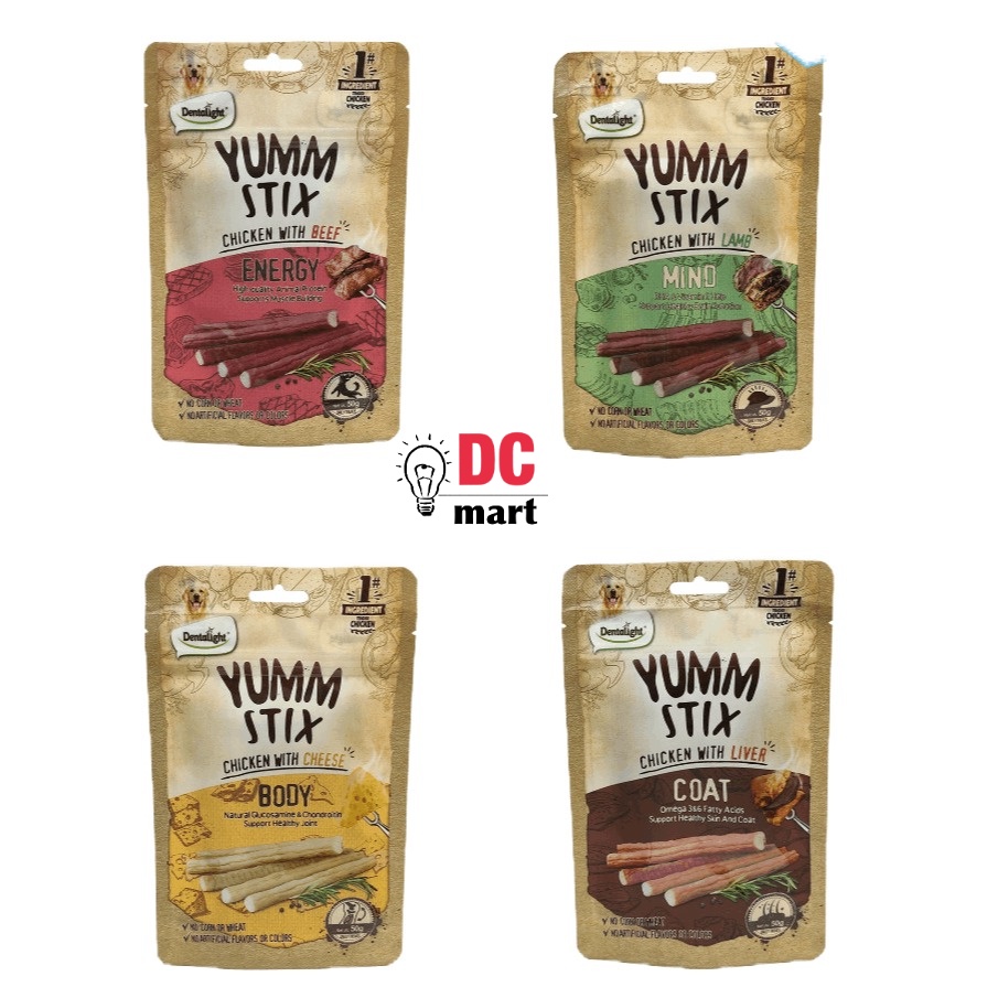 Dentalight YUMM STIX 50 Gram / Camilan Anjing / Dog Treats