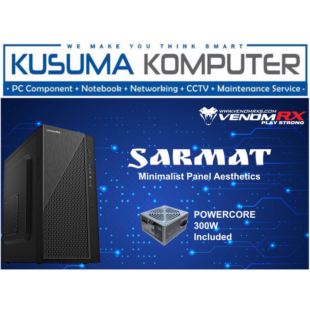 Venomrx SARMAT + PSU 300W Powercore Casing PC