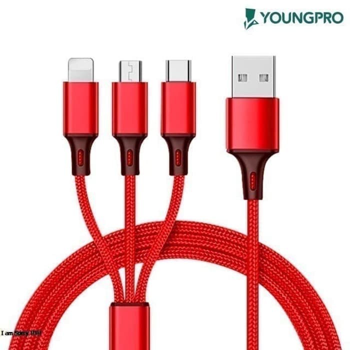 YoungPro CTO-120 Kabel Data 3in1 Micro Usb - Type-c - Lightning Usb