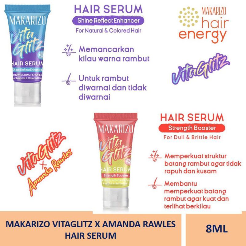 ✿ELYSABETHME✿ 【﻿ＭＡＫＡＲＩＺＯ】 Makarizo Vitaglitz serum rambut untuk batang akar tidakkering dipakai sebelum catok hair dryer