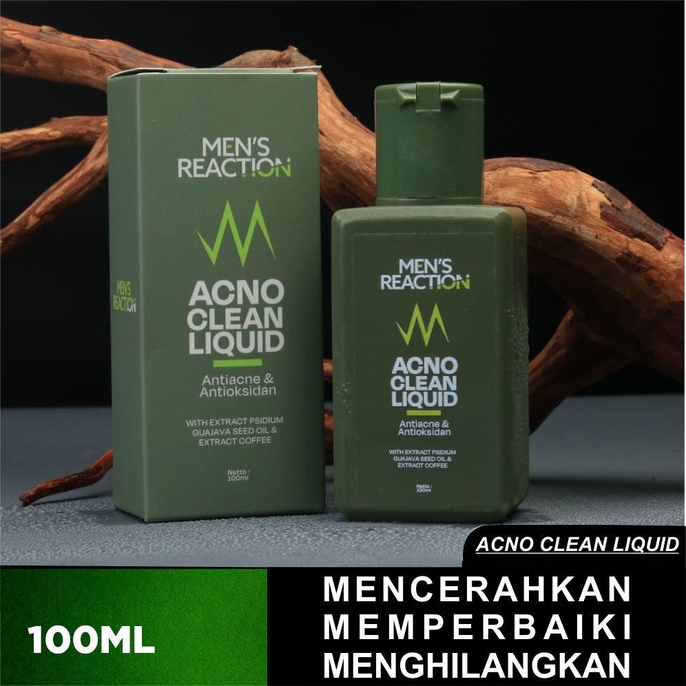 Sabun Jerawat MENS REACTION Acno Clean Liquid Anti Bakteri Pembersih Pencerah Pemutih Wajah Pria  Penghilang Bekas Jerawat Flek Hitam Nature Reaction Crystal Bright Serum Pria Wanita original