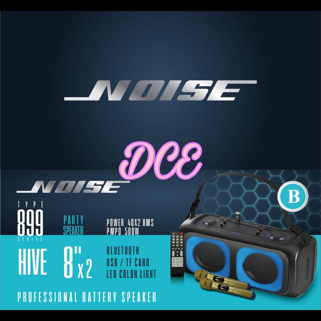 Speaker Portable NOISE 899B HIVE NOISE 899 B HIVE 2x8inch Bluetooth Original