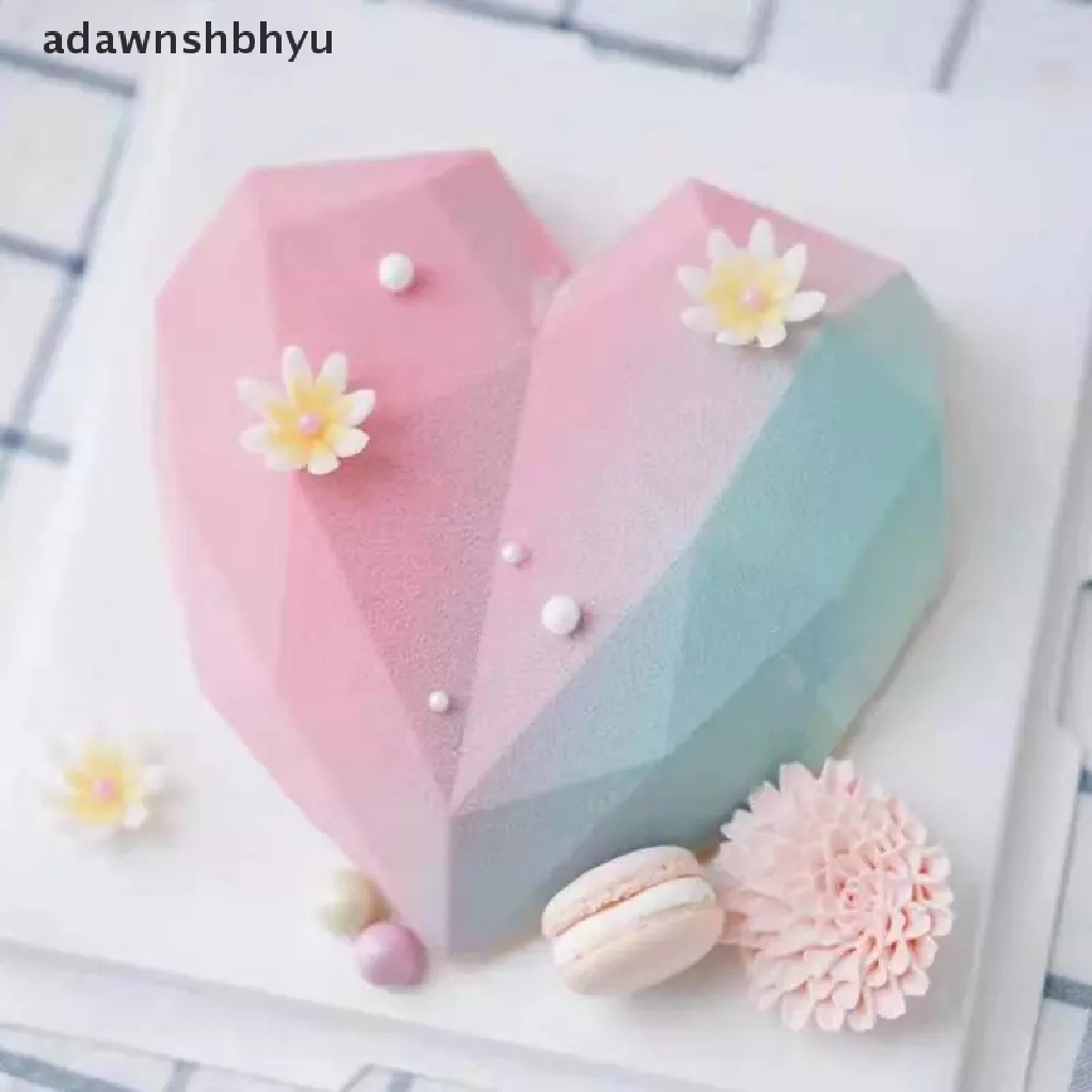 Adawnshbhyu Cetakan Coklat Bentuk Hati Diamond Love 3D Cetakan Permen Untuk Baking Pernikahan