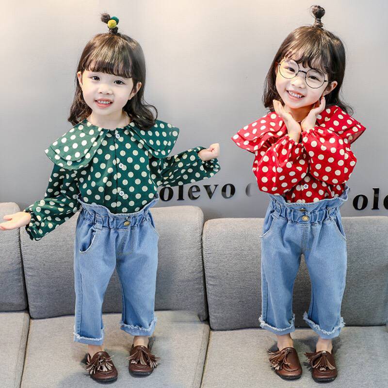 B118 Setelan  Baju Anak  Perempuan  Setelan  Jeans  Anak  