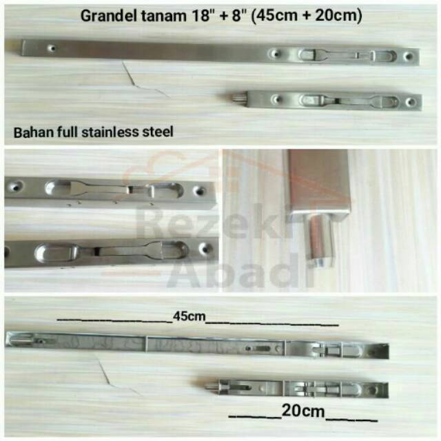 Grendel Tanam Slot Pintu 45cm flushbolt Shopee 