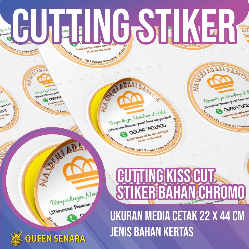 

Cetak Stiker A3+ Label Produk Packaging Olshop Cutting Custom