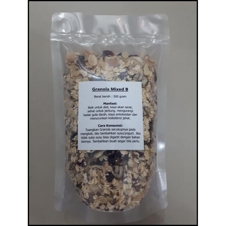 Jual Healthy Granola Mixed B 500 Gram ( Cranberry , Almond , Raisin ...