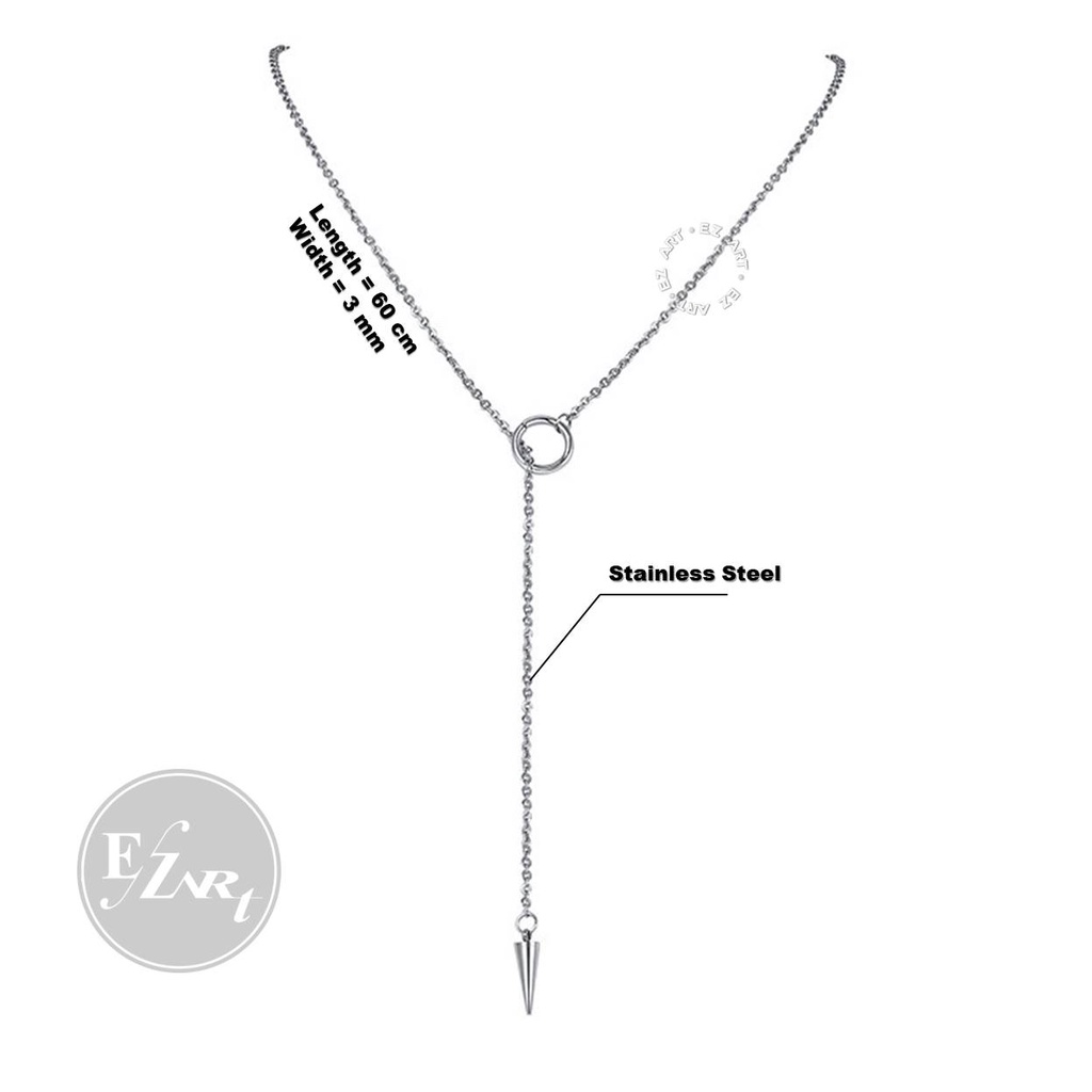 KALUNG Y SHAPE DROP BANDUL SALIB CROSS SPIKE STAR STICK BAHAN STAINLESS STEEL GAYA PUNK RETRO KOREAN STYLE PRIA WANITA