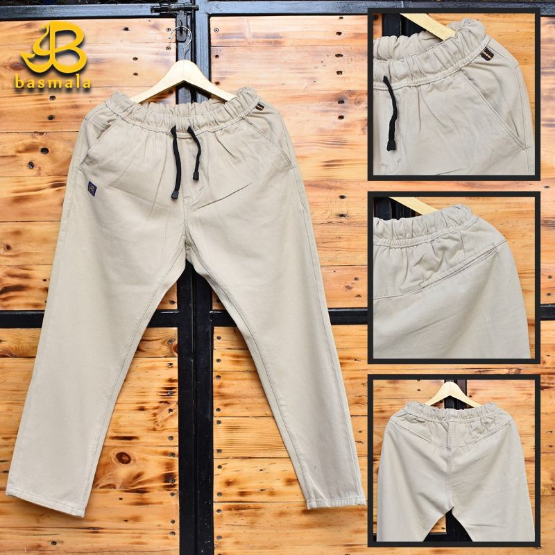 Celana Panjang Harian Bahan Katun Premium Original by Basmala /Celana Sirwal Chinos Casual Pria / Ce