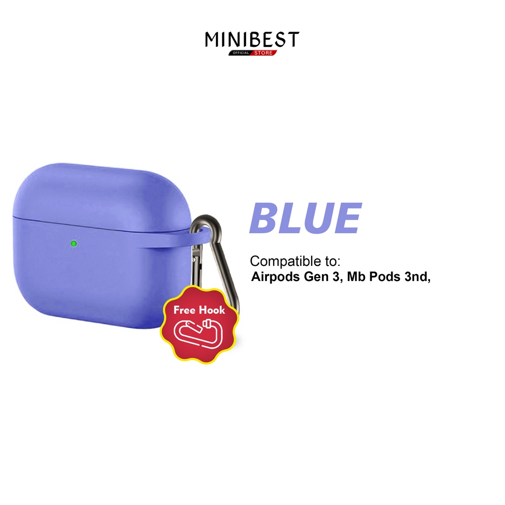 MINIBEST Case / Casing MB_Pods 3rd Generation (Premium Silicone Softcase + Free Hook) by minibest Indonesia-G3 Blue
