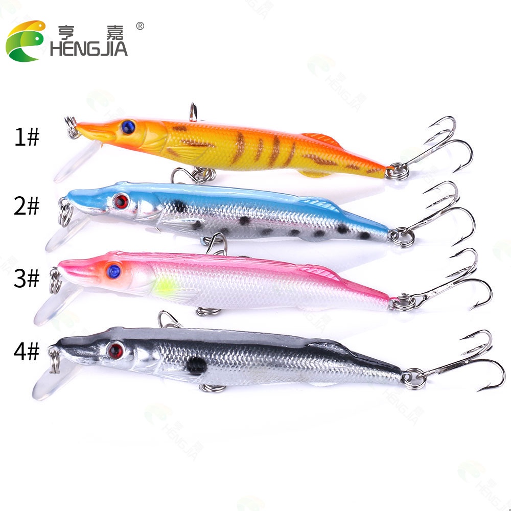 Hengjia 4pcs Umpan Pancing Tiruan Bentuk Ikan Bermata 3d Bahan Plastik ABS 9cm 6.1g