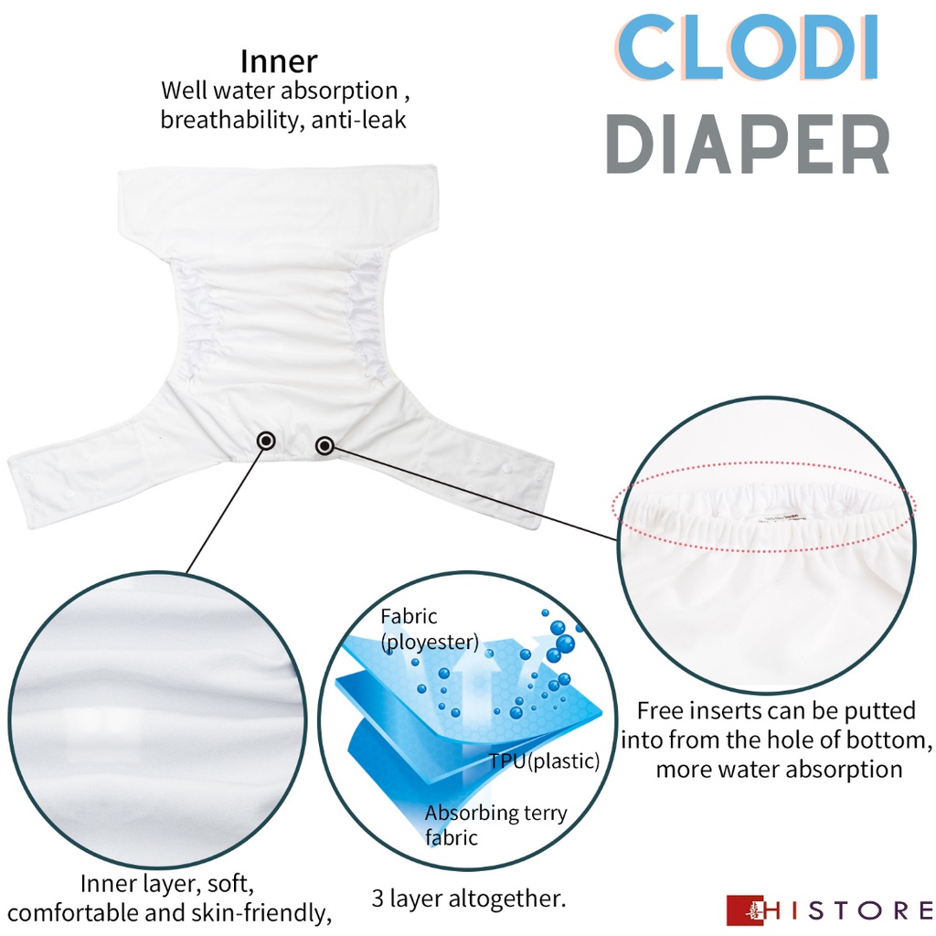 DIAPER VARIAN C CLODI POPOK KAIN DOUBLE TPU WATERPROOF BAHAN PREMIUM