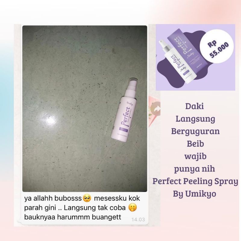 Perfect Peeling Spray by UMIKYO / Peeling Tca dosis tinggi BPOM