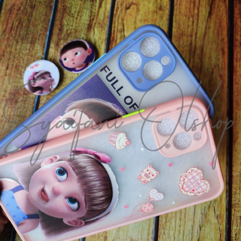 Case iPhone 11 Pro Max ( Layar 6,5 inch ) Softcase + Holder Grip Karakter Lucu