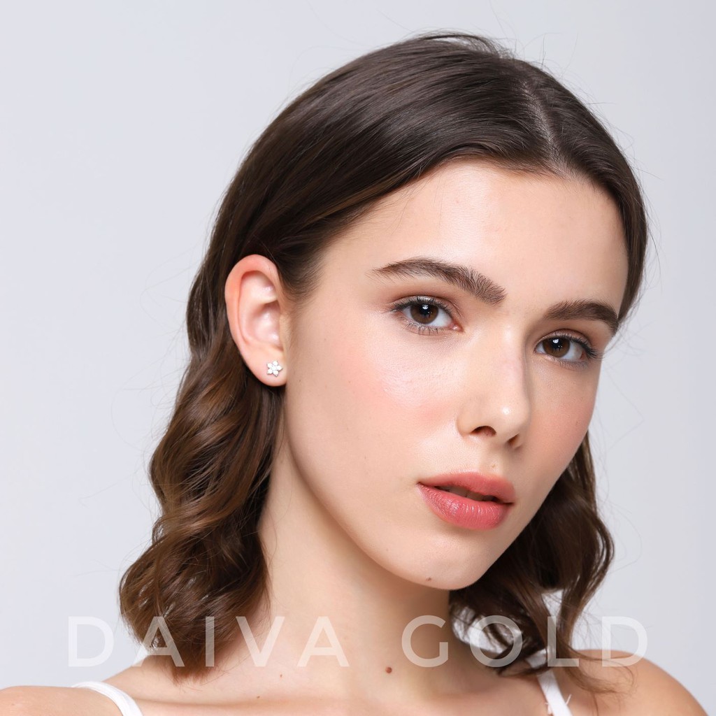 Anting Emas Asli Carla Kadar 750 Whitegold (Daivagold Series)