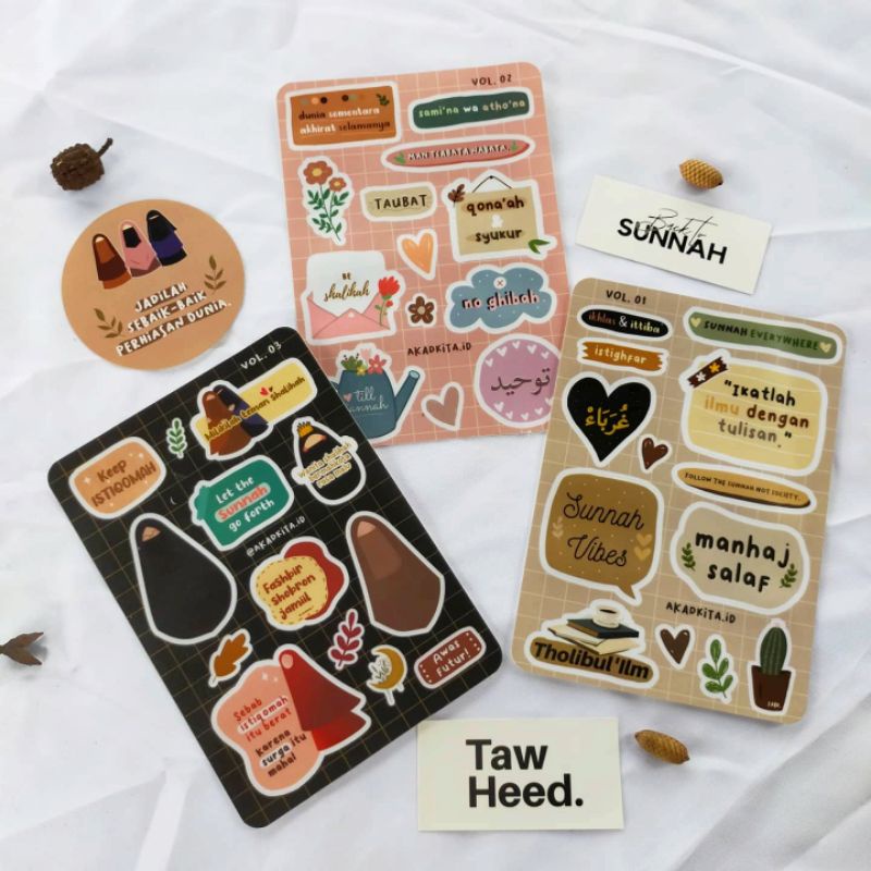 Sticker Sheet Tumblr Tempel Hp Manhaj Salaf Muslimah Islami Waterproof Scrapbook Diary Journal Bujo