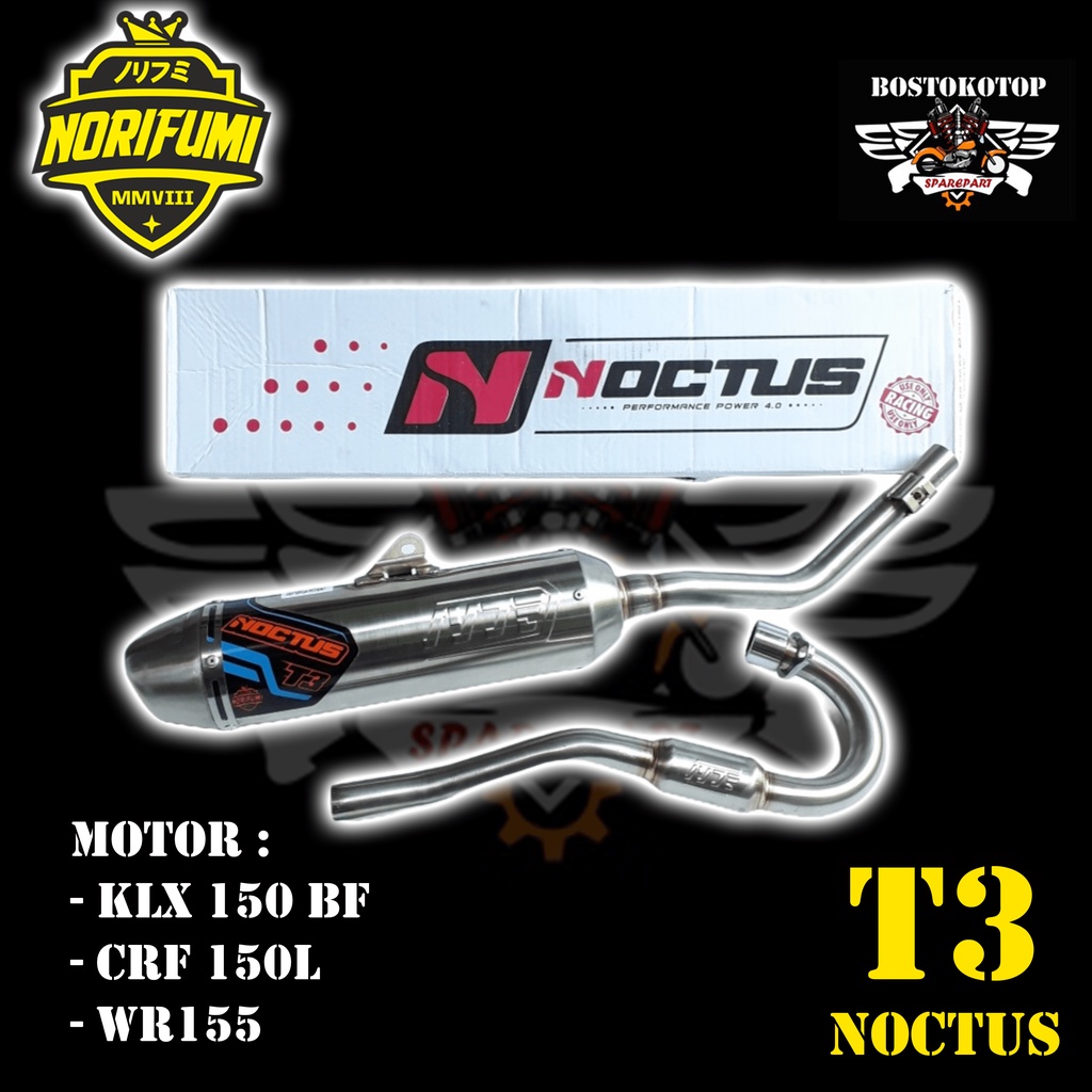 NOCTUS Knalpot Racing Trail Trabass Tipe Noctus T3 Standar Harian KLX150 KLX 150 BF CRF150 CRF 150L 