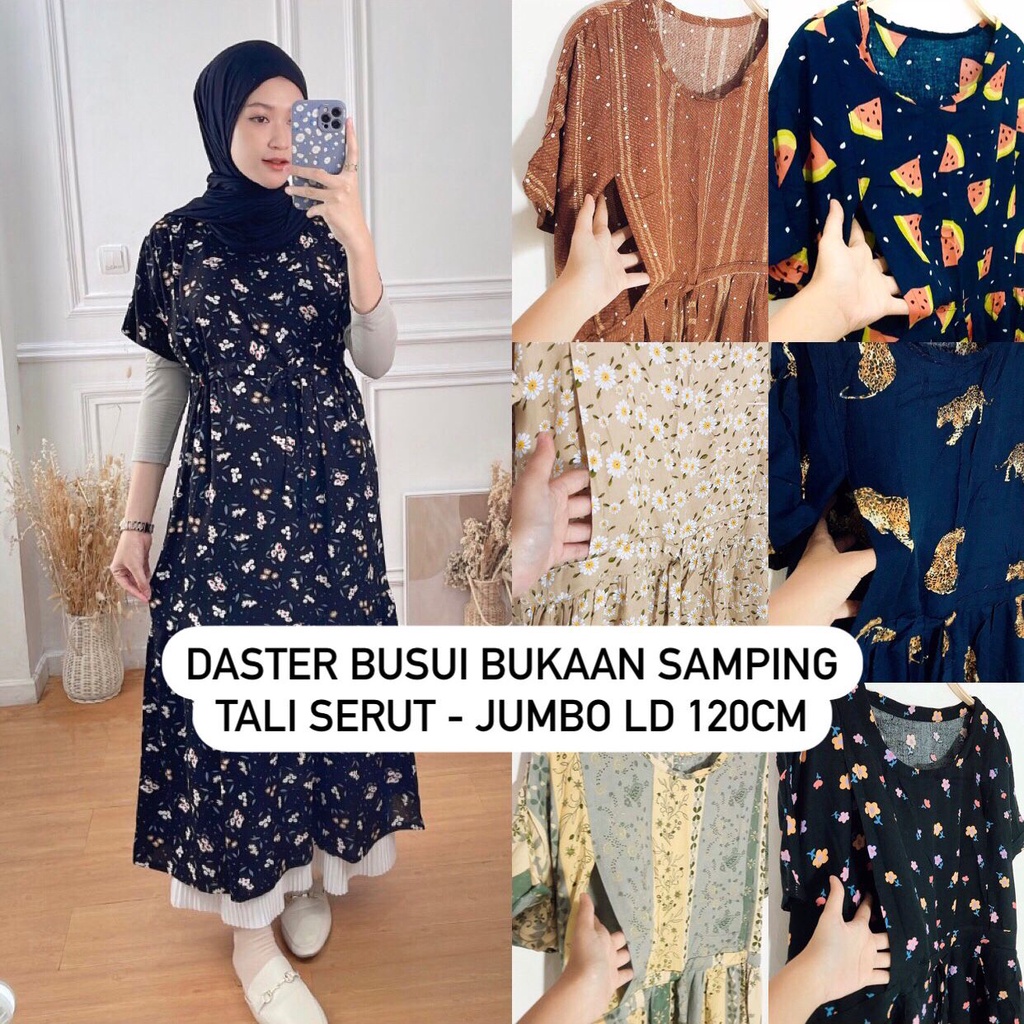 NARA - Baju Menyusui Bukaan Kanan Kiri Samping Daster Dress Jumbo Busui Panjang Hamil Nursingwear