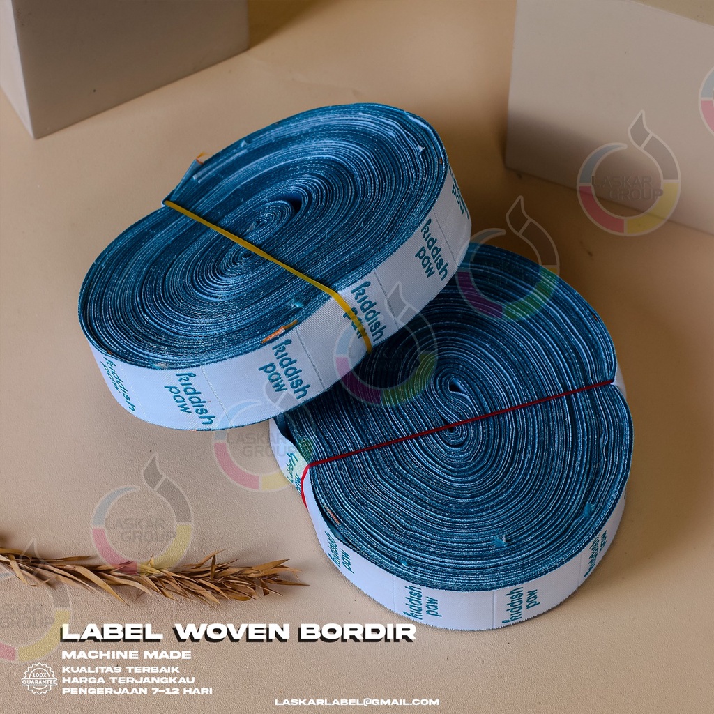 2,5x4 label baju / label woven / woven damask / label hijab / label fashion