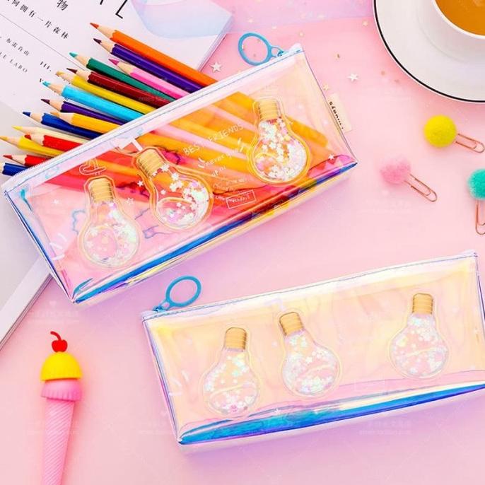

RUMAUMA PLASTIC PENCIL CASE GLITTER BULB DESIGN Kotak Pensil Anak rumau90 Murah