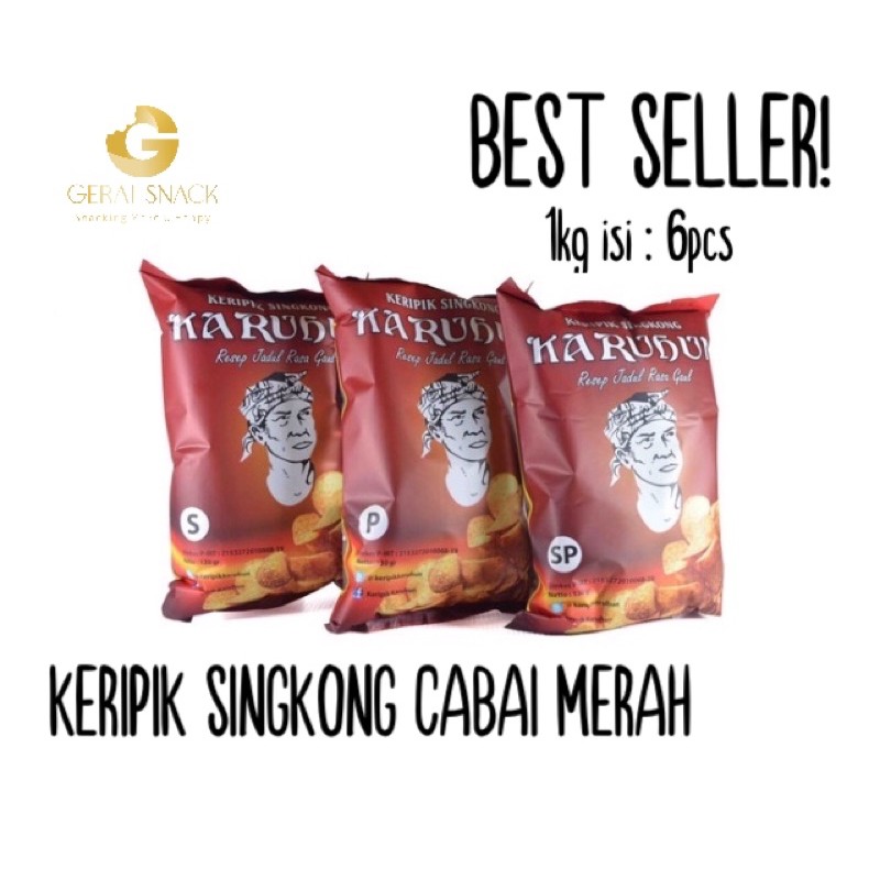 Keripik Karuhun Cabe Merah Oleh2 Khas Bandung 130g