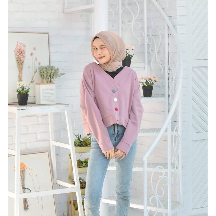 PHARSA CROOPE BUTTON SWEATER - SWEATER WANITA TERBARU