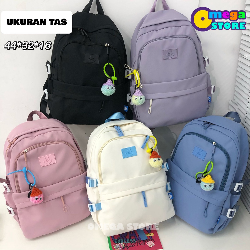 [O&amp;S] Tas Sekolah Anak SD SMP SMA Perempuan Free Gantungan Boneka Backpack Korea Fashion-OS248