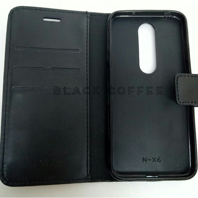 sarung buku kulit nokia 6.1 plus x6 LEATHER CASE FASHION NOKIA