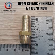 NEPEL SELANG KUNINGAN - 1/4 X 3/8 INCH