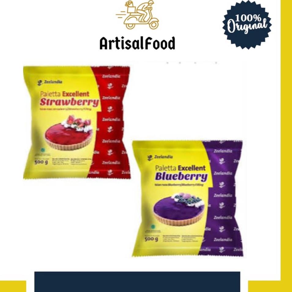 

✨Mall✨ PALETTA Selai Filing ZEELANDIA Axellaz Frutti Strawberry Blueberry 500gr gas !!