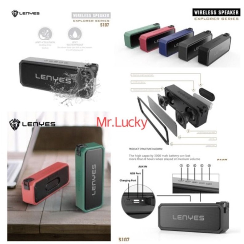 Speaker bluetooth lenyes S107 original 100% super bass / speaker aktif lenyes S107 high