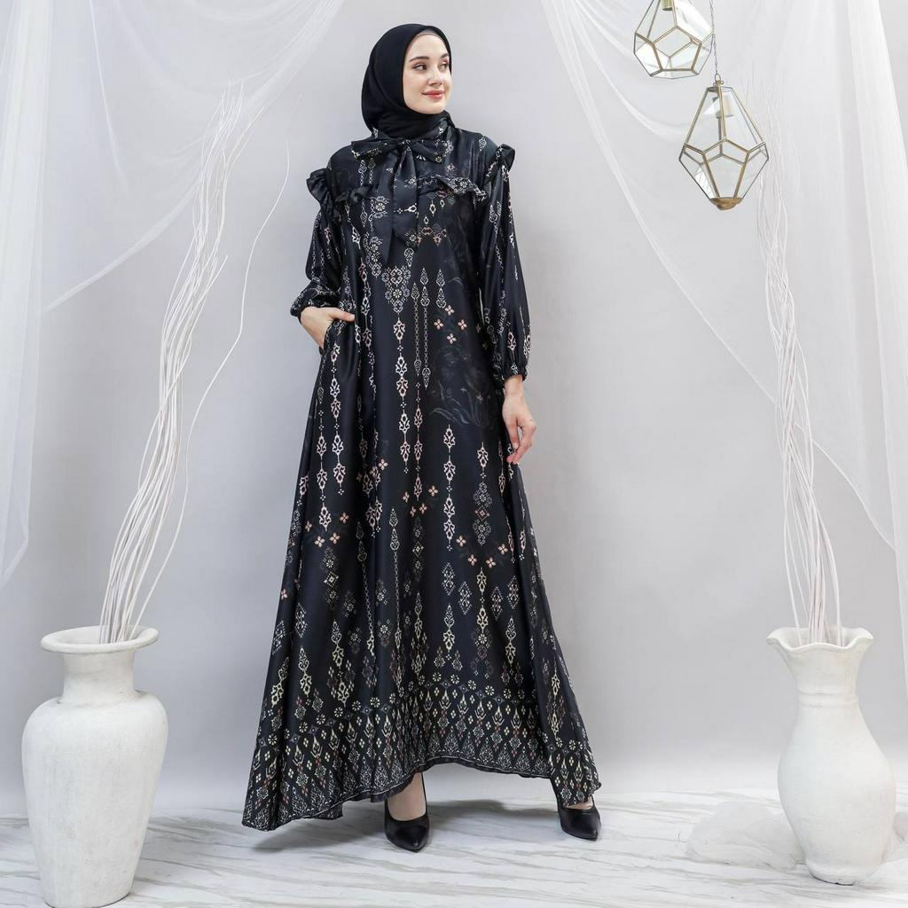 Dress Gamis Denada Resleting Busui Baju Wanita Pakaian Wanita