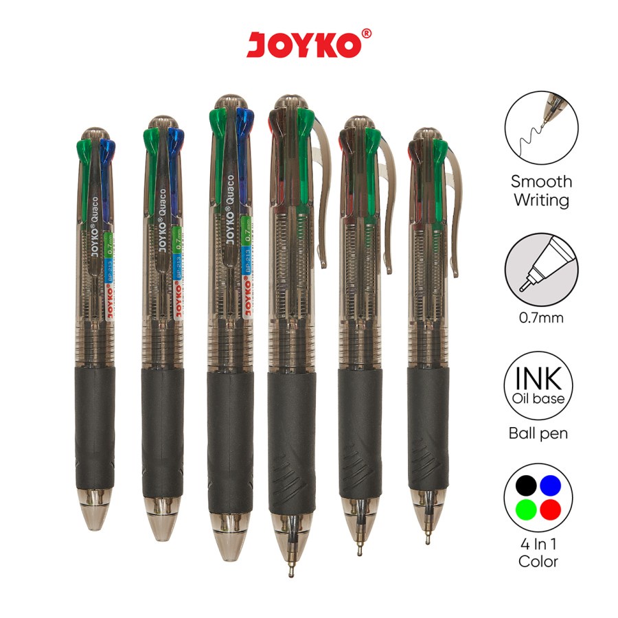 

Ball Pen / Pulpen / Pena Joyko BP-213 / Quaco/ 0.7 mm/ 4 Warna/ Colors