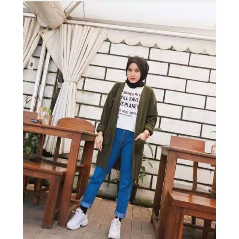 Kardigan Belle Long / Kardigan Agatha / Atasan Wanita / Pakaian Wanita / Kardigan Rajut