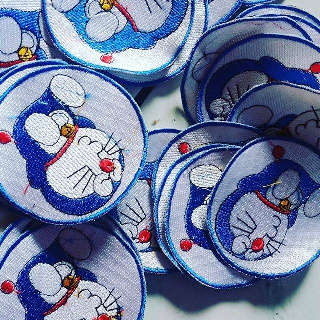 Emblem patch bordir doraemon lucu