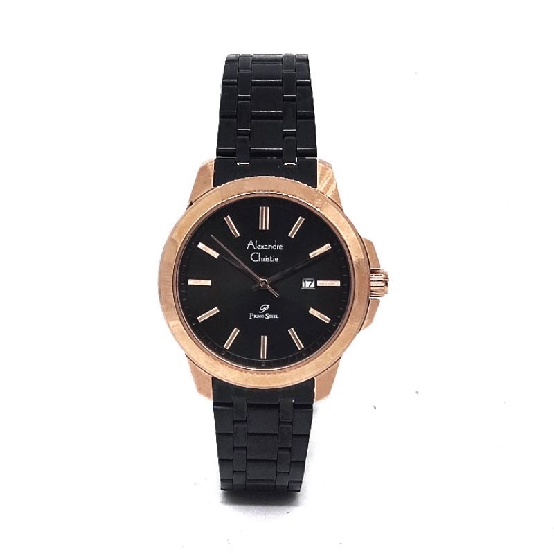 JAM TANGAN PRIA ALEXANDRE CHRISTIE AC 1017 BLACK ROSEGOLD ORIGINAL