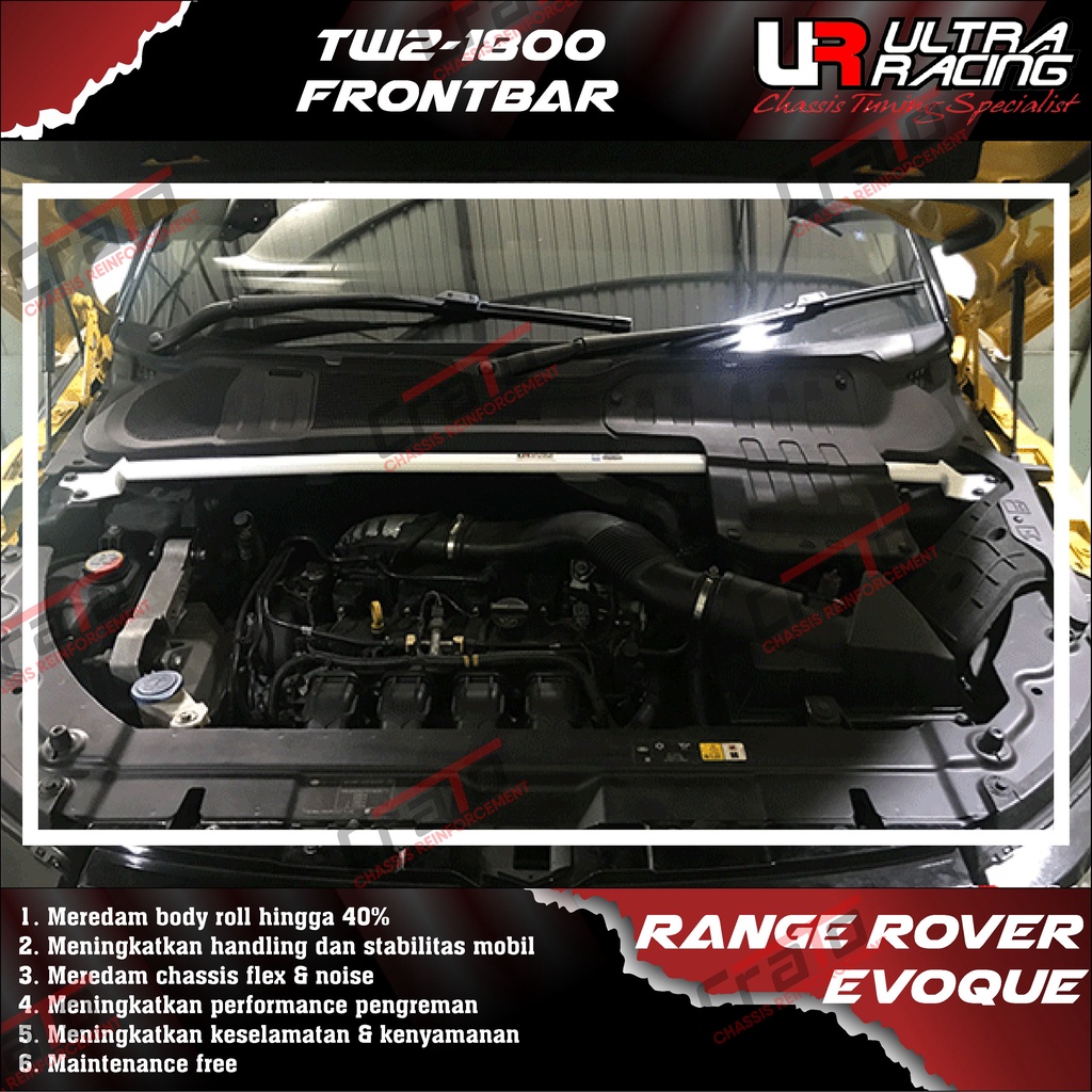 Aksesoris Stabiliser ULTRA RACING Safety Bar - Frontbar Front Strutbar 2 Points - Range Rover Evoque
