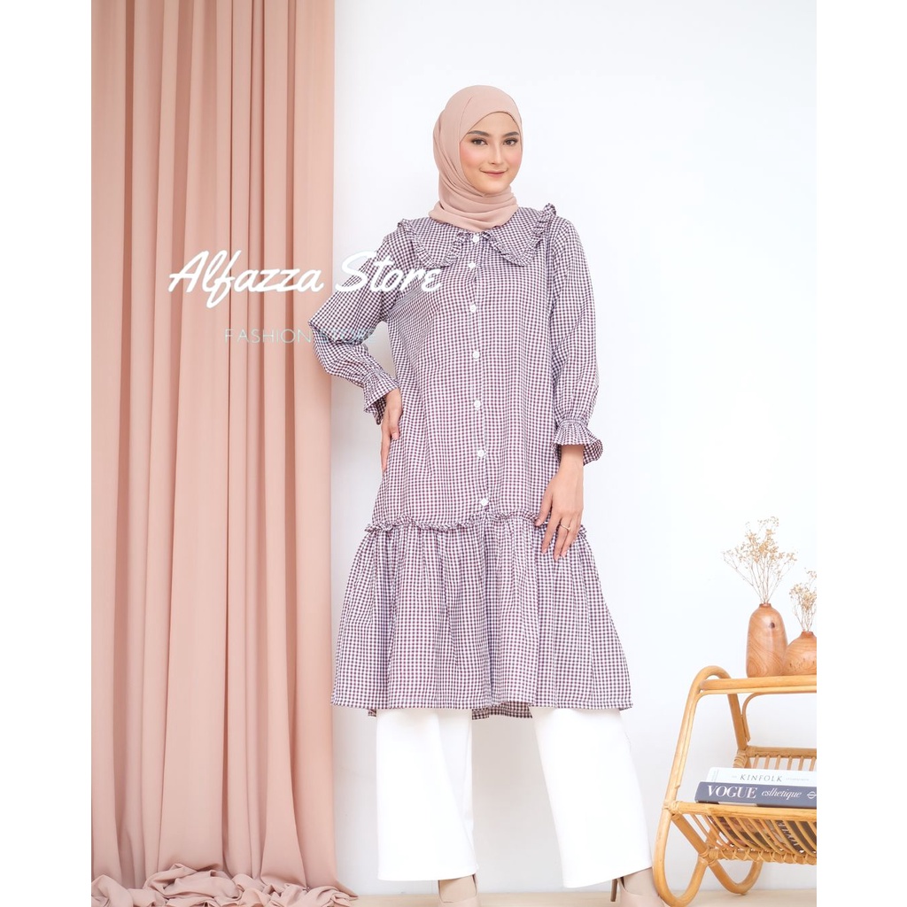 ALFAZZA STORE - TALITHA TUNIK - LONG TUNIK - Tarta Midi Pakaian Wanita Dress Midi - TERMURAH - KATUN PREMIUM - PAKAIAN WANITA - ATASAN - KEMEJA - KASUAL - VINTAGE - BIGSIZE - COD