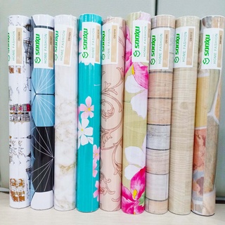 Wallpaper Stiker Dinding Bermotif 45cm x 9m Sooku Wallpaper Lemari /Dinding /Dapur /Serbaguna/