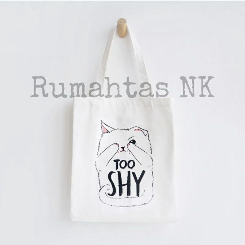 Arifirn To Shy Cream NK - Tas Tote Bag Motif Lucu