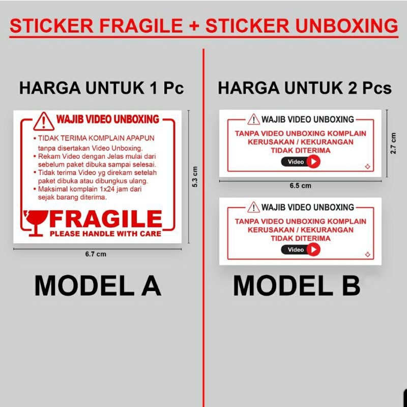 

Sticker Video Unboxing / Sticker Fragile Pecah Belah